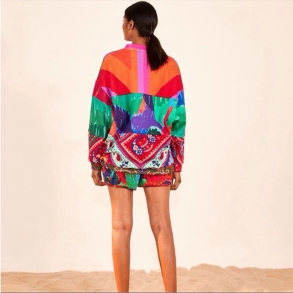 FARM Rio Colorful Patchwork Print Oversized Top Small - Picture 3 of 13